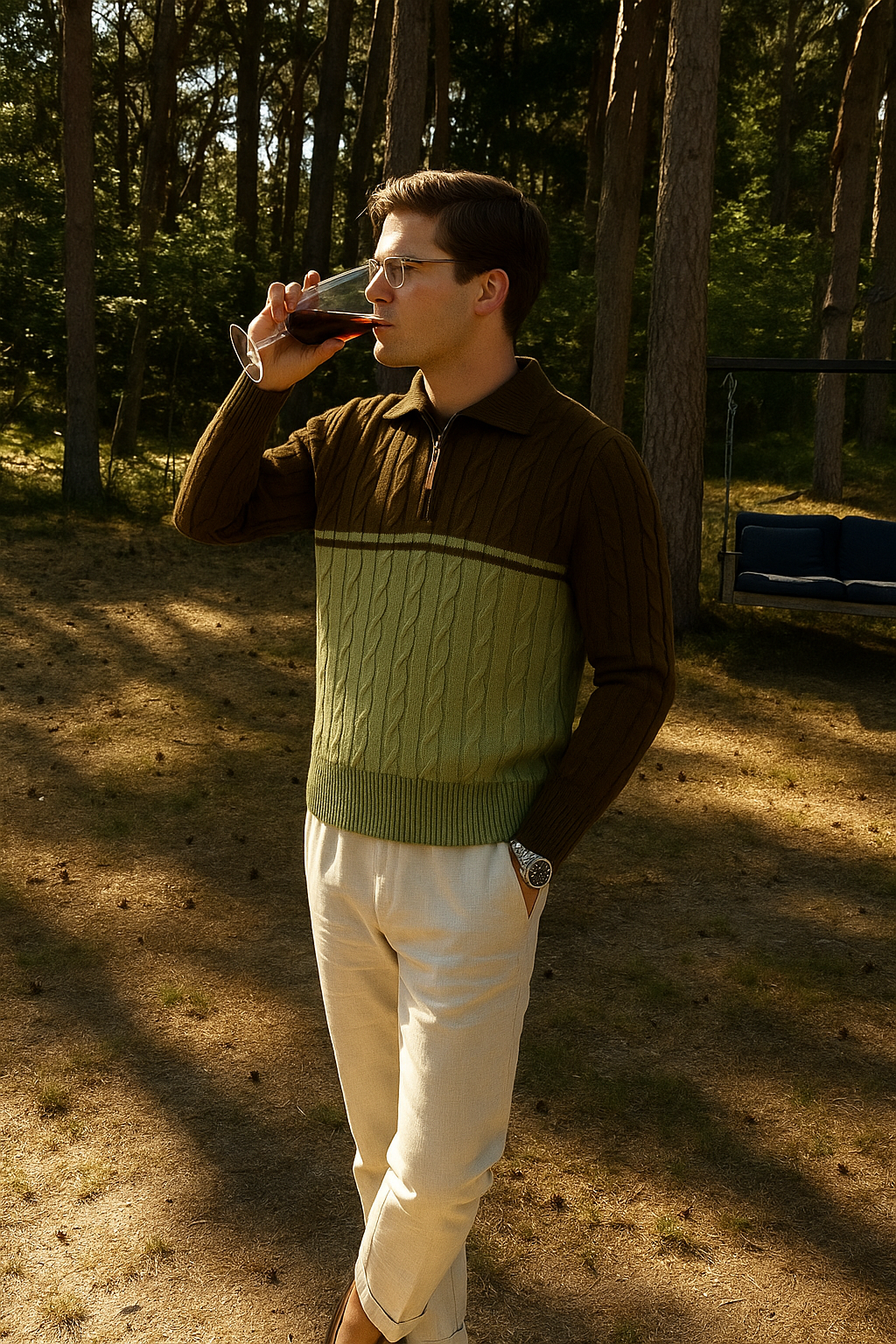 Hunter - Cable Knit Half-Zip Sweater