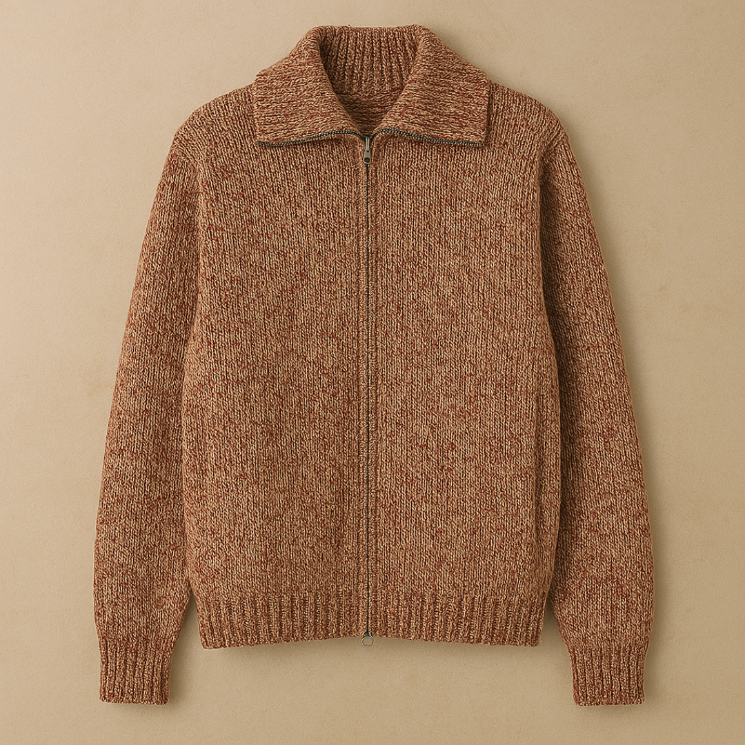 Textured Knitted Men's Cardigan
