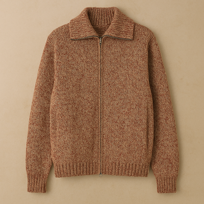 Textured Knitted Men's Cardigan