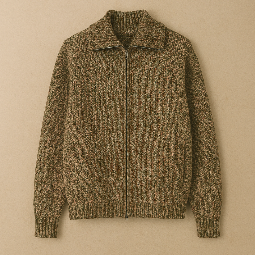Textured Knitted Men's Cardigan