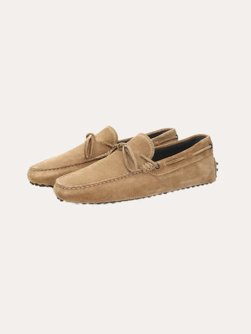 Suede Moccasins Beige