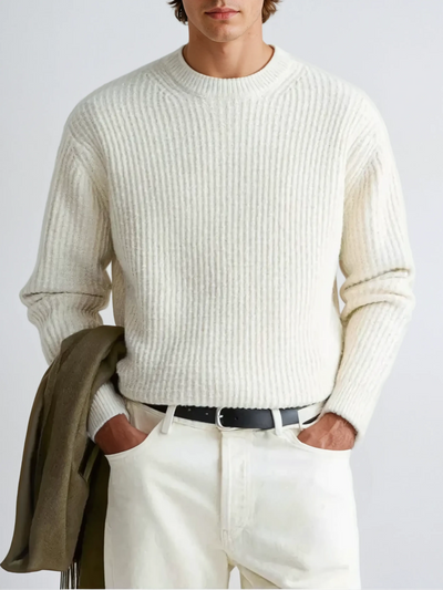 Old Money Ribbed O-Neck Sweater