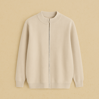 Cashmere Zip Up Cardigan
