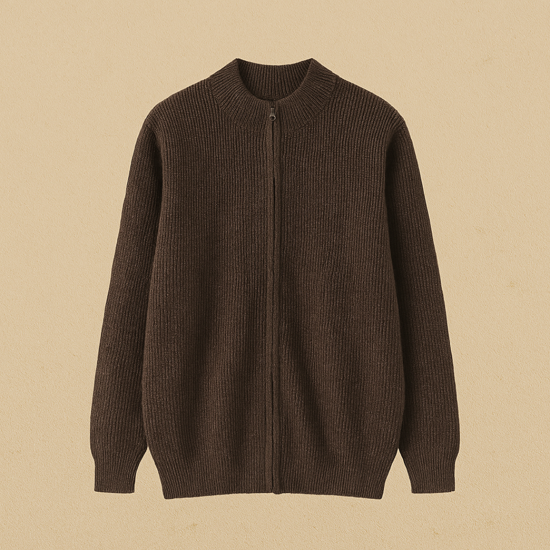 Cashmere Zip Up Cardigan