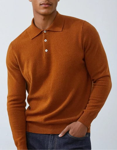 Old Money Cashmere Polo Sweater
