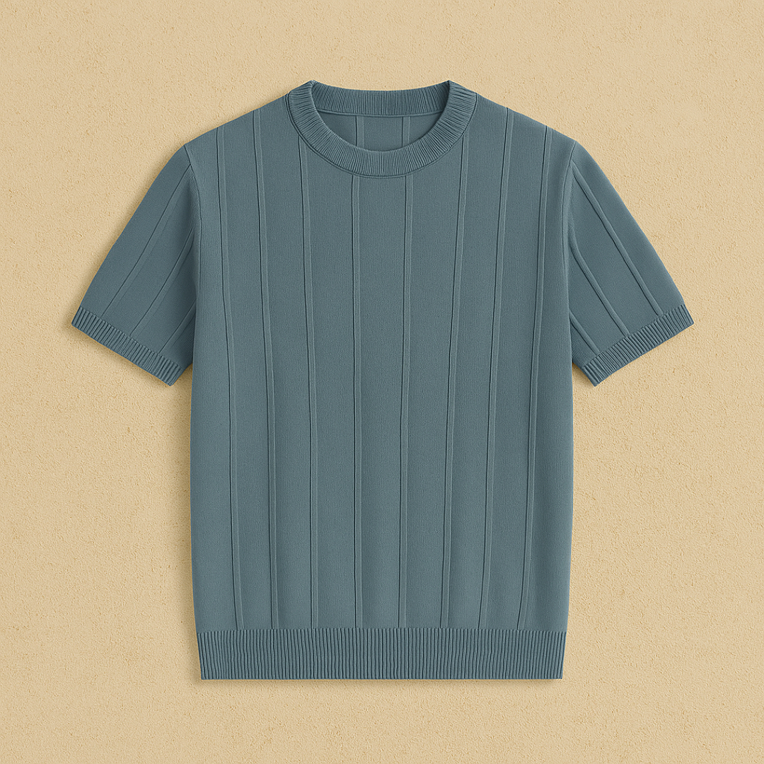 Elegant Knitted Crewneck T-Shirt