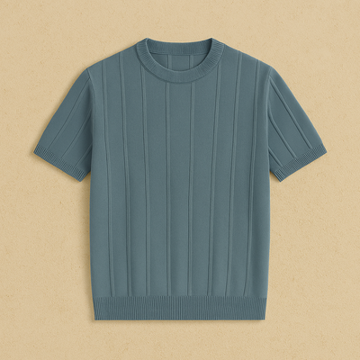 Elegant Knitted Crewneck T-Shirt