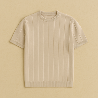Elegant Knitted Crewneck T-Shirt