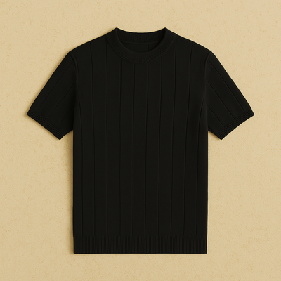 Elegant Knitted Crewneck T-Shirt