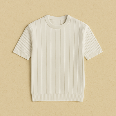 Elegant Knitted Crewneck T-Shirt