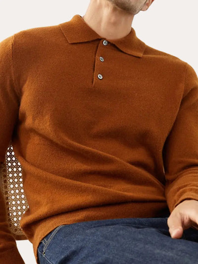 Old Money Cashmere Polo Sweater