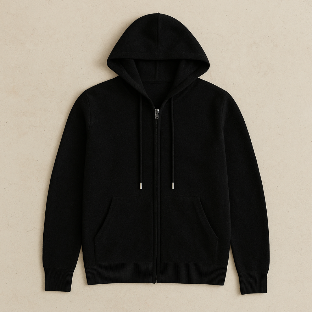 Premium Cashmere Full-Zip Hoodie