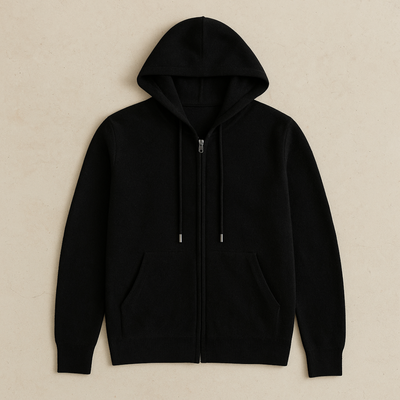 Premium Cashmere Full-Zip Hoodie