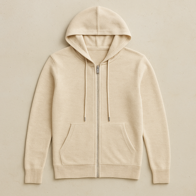 Premium Cashmere Full-Zip Hoodie