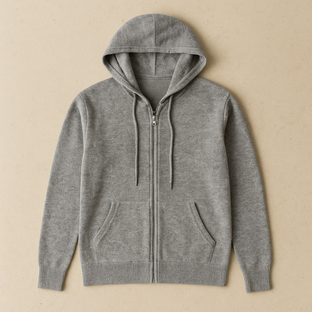Premium Cashmere Full-Zip Hoodie