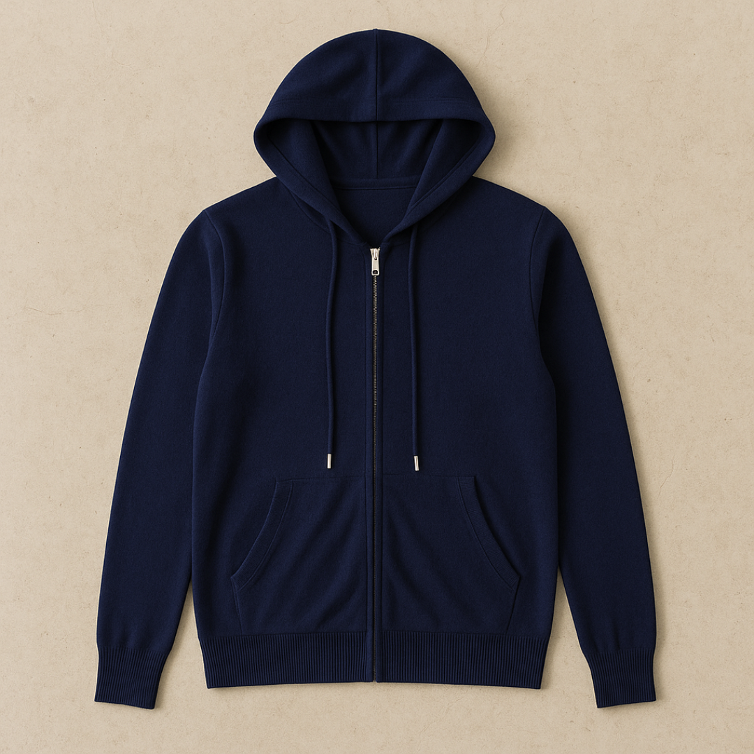 Premium Cashmere Full-Zip Hoodie