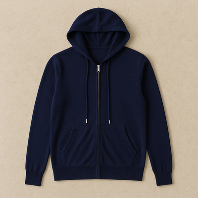 Premium Cashmere Full-Zip Hoodie