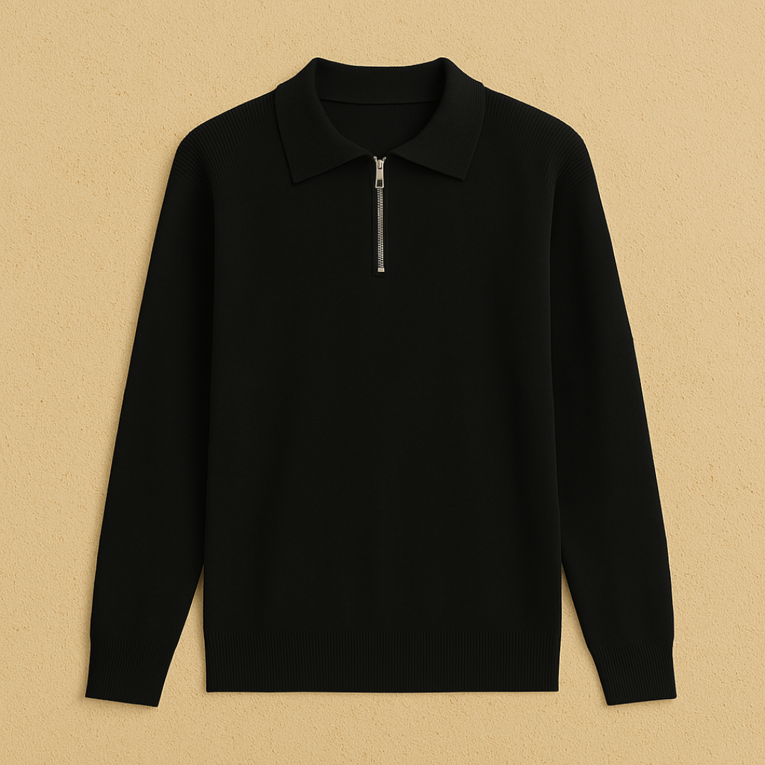 Elegant Long Sleeve Knitted Polo