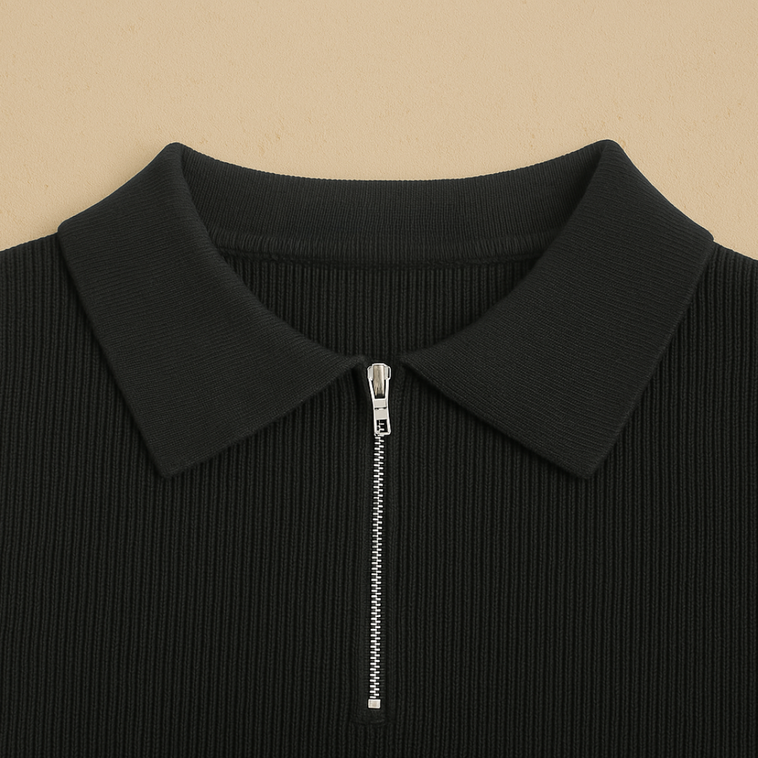Elegant Long Sleeve Knitted Polo