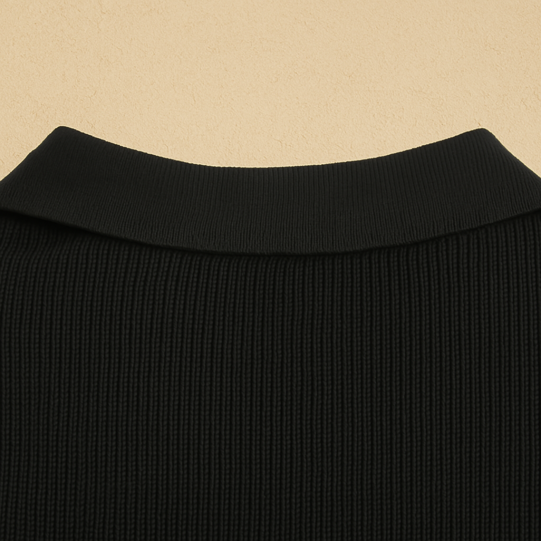Elegant Long Sleeve Knitted Polo