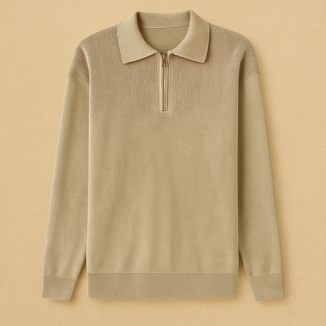 Elegant Long Sleeve Knitted Polo