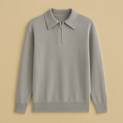 Elegant Long Sleeve Knitted Polo