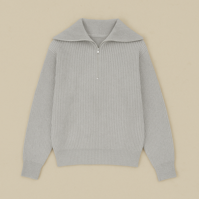 Nautical Ribbed Half-Zip Sweater