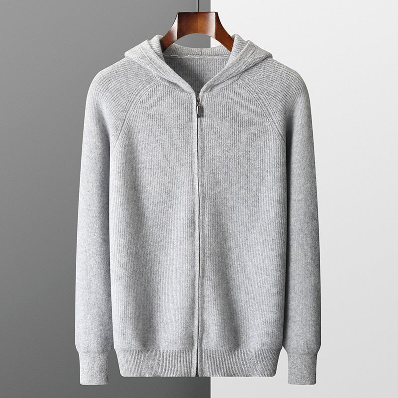 Men's full zip knit jumper