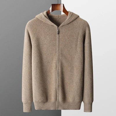 Men's full zip knit jumper