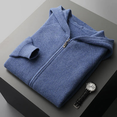Men's full zip knit jumper