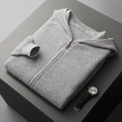 Men's full zip knit jumper