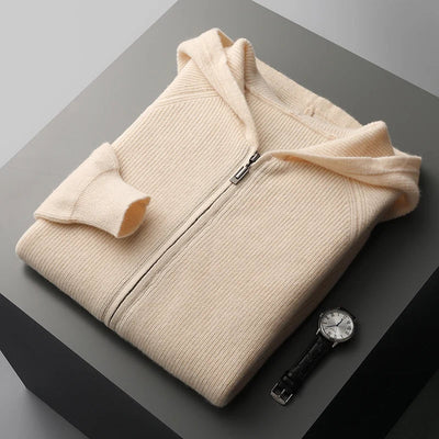 Men's full zip knit jumper