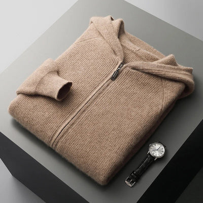Men's full zip knit jumper