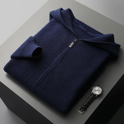 Men's full zip knit jumper