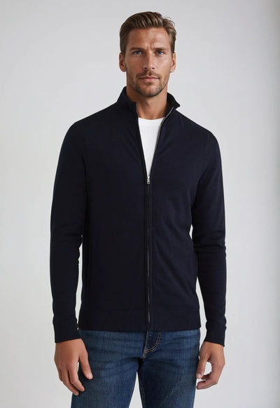 Old Money Black Zip Sweater