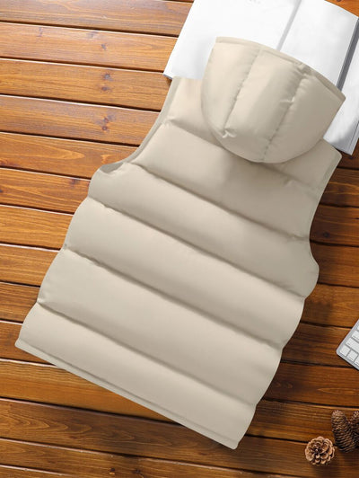 Hooded Color Block Puffer Vest