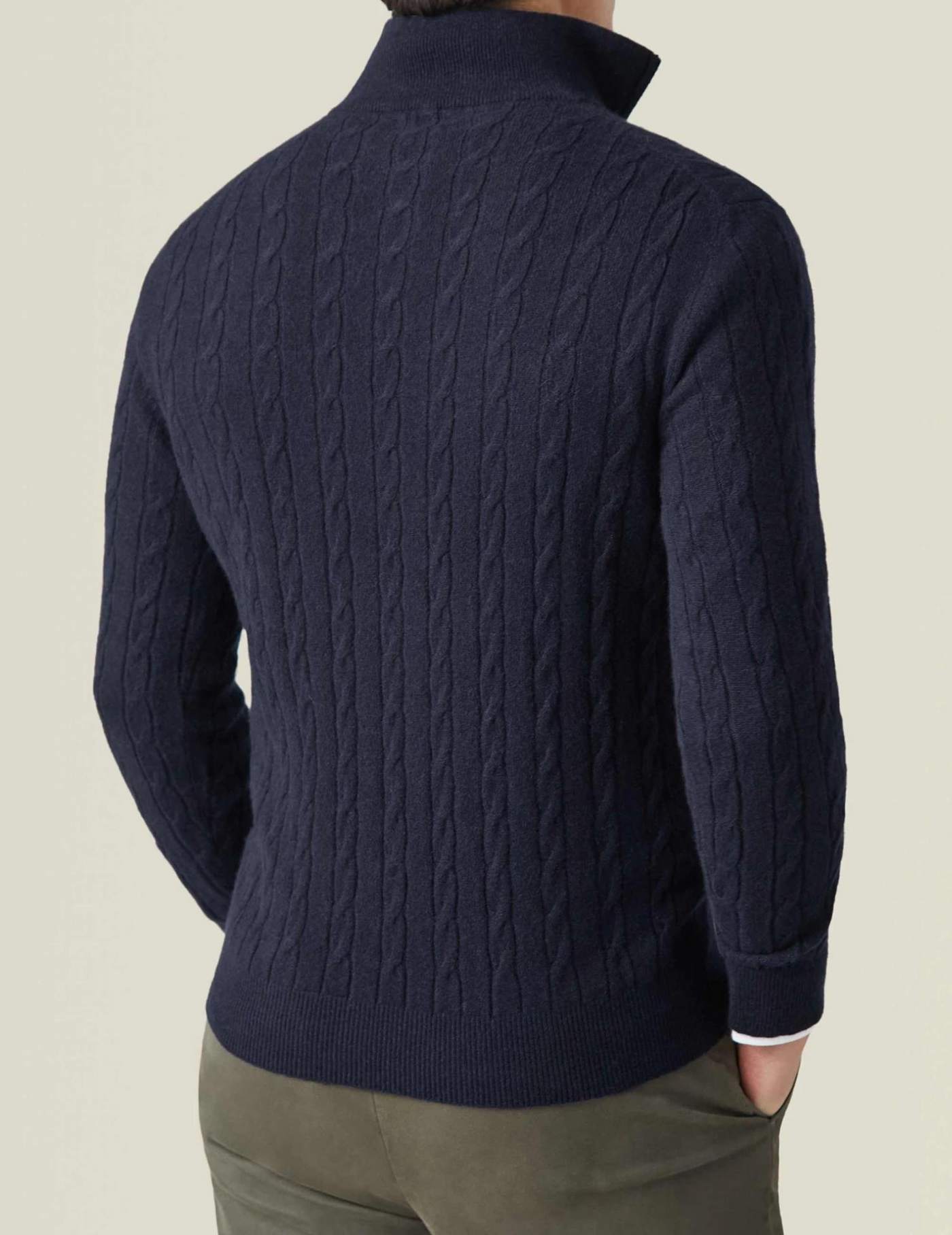 Italian Cable Knit Zipper Sweater