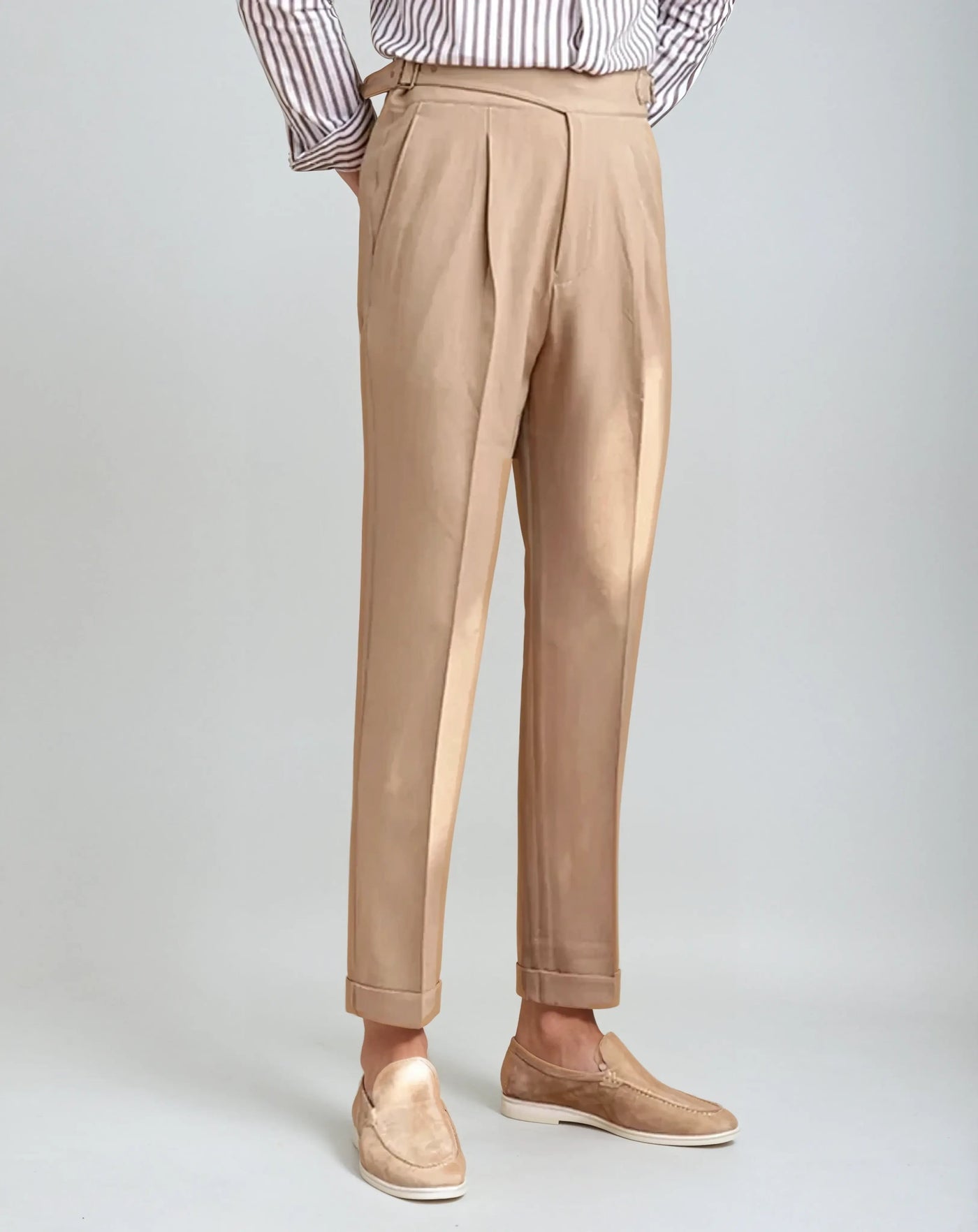 Old Money Khaki Pleated Pants