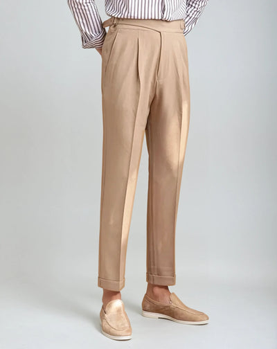 Old Money Khaki Pleated Pants