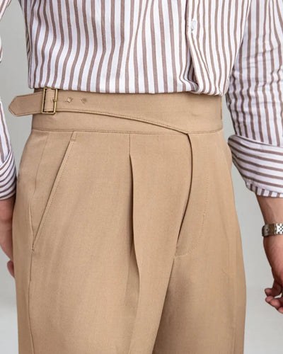 Old Money Khaki Pleated Pants
