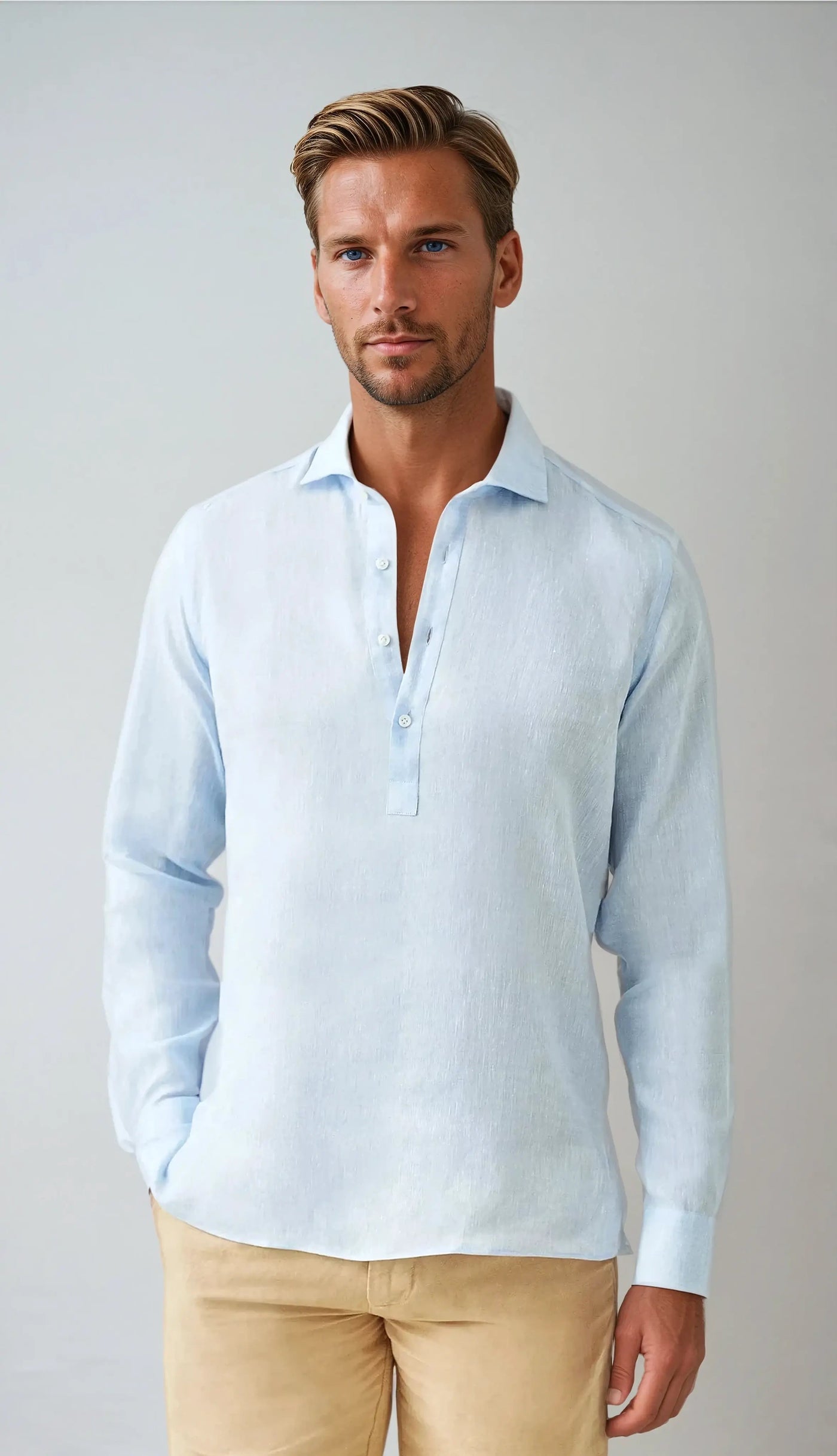 Bartholomew - Classic Linen Pop-Over Shirt