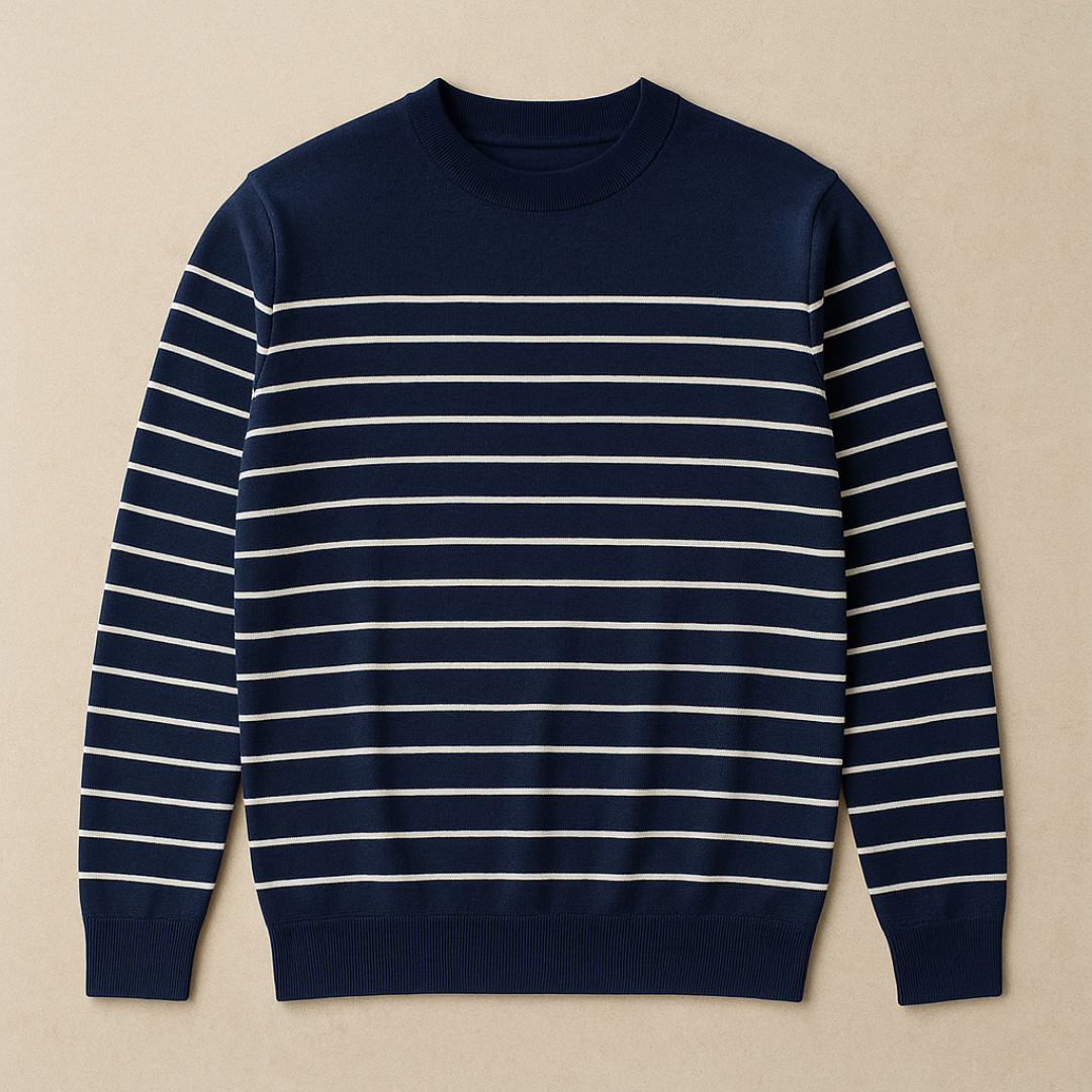 Rafael - Striped Cotton Knit Sweater