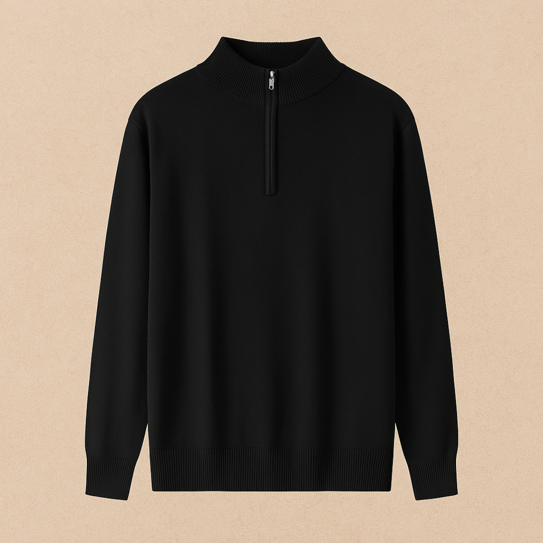 Elegant Wool Quarter-Zip Sweater