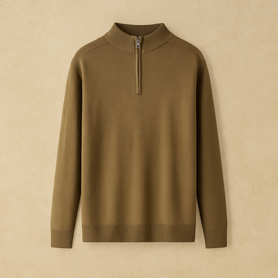 Elegant Wool Quarter-Zip Sweater