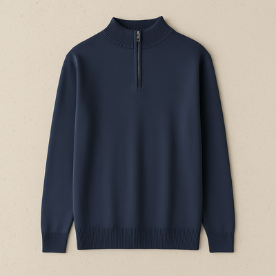 Elegant Wool Quarter-Zip Sweater