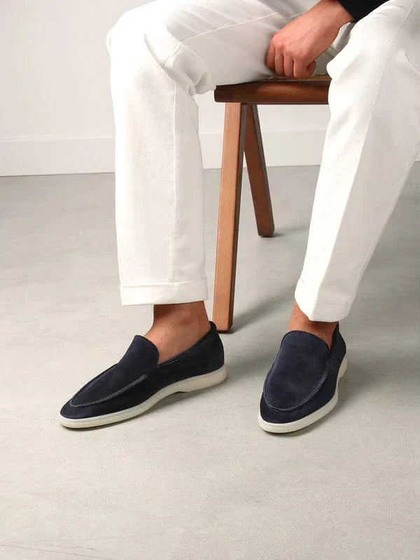 Homer - Navy Suede Loafers