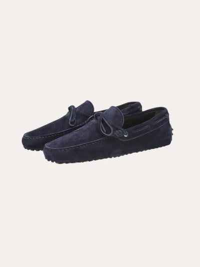 Suede Moccasins Navy Blue