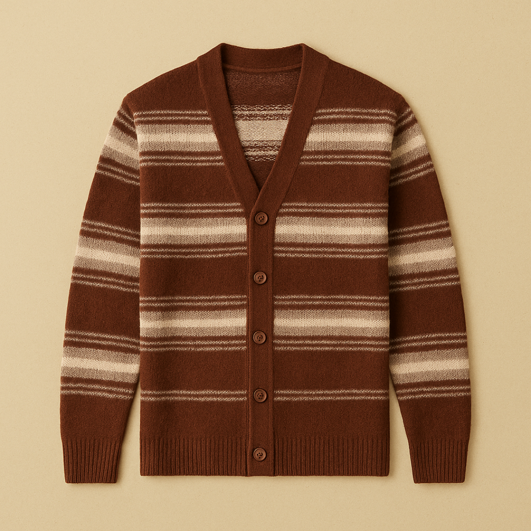 Striped Knitted Men’s Cardigan