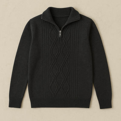 Elegant Half-Zip Wool Sweater