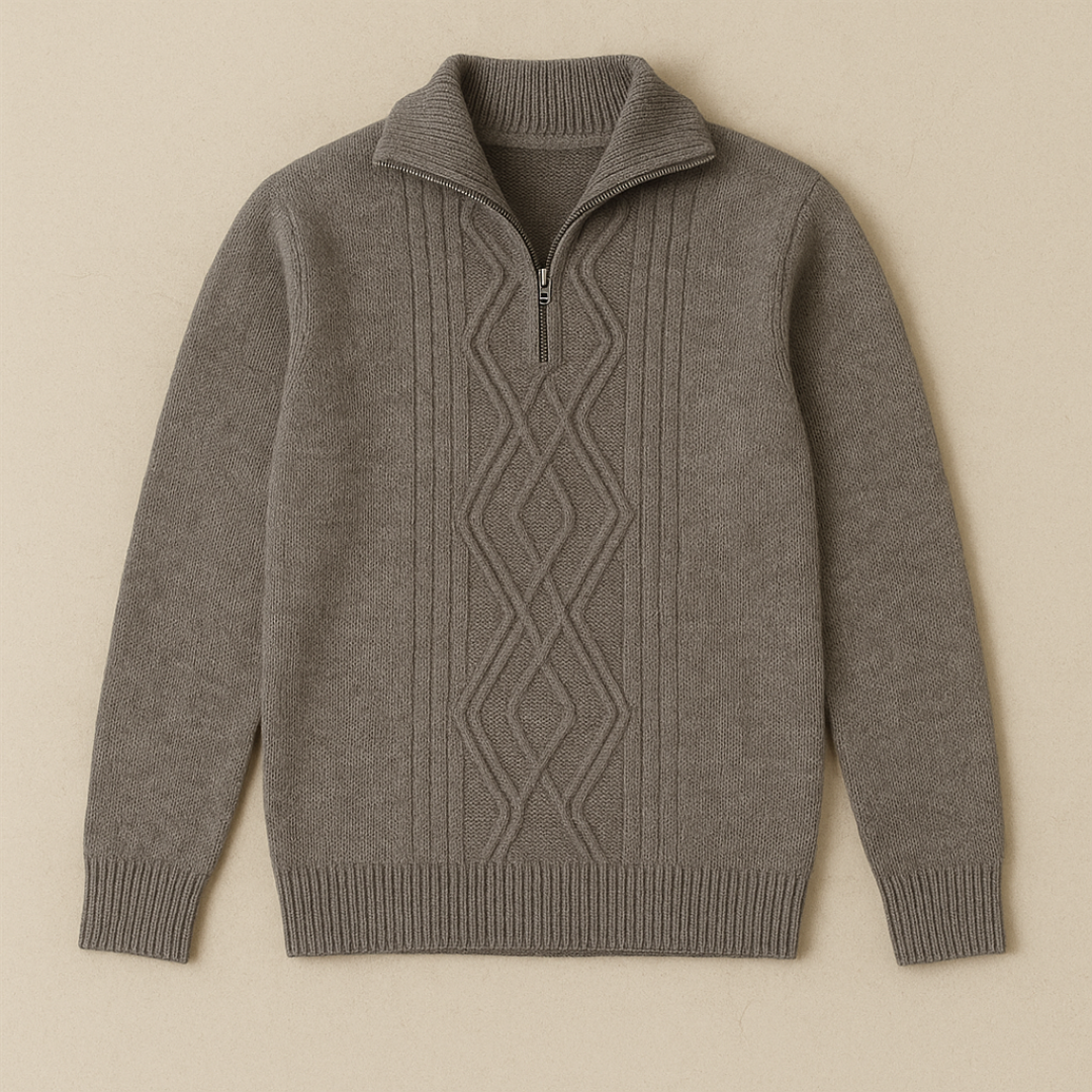 Elegant Half-Zip Wool Sweater